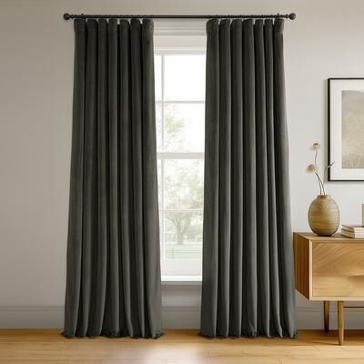 Exclusive Fabrics Signature Velvet Blackout Curtain 84 Inches Long (1 Panel) window curtain