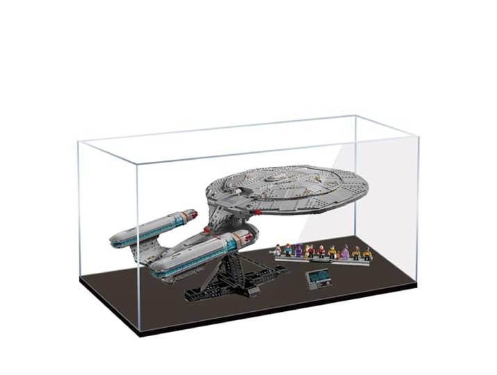 Acryl-Vitrine für Lego 10356 Star Trek Raumschiff Enterprise Bauset, staubdichte transparente Box - Nur Vitrine, Schaukasten Kompatibel mit Lego 10356 (3MM)
