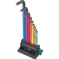 950/9 Hex-Plus Multicolour 3 Winkelschlüsselsatz, 9-teilig, Schraubendreher mit Aufsteller, BlackLaser-Oberfläche