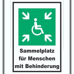 HB-Druck Sammelplatz für Menschen mit Behinderung A3 (297x420mm) Schild