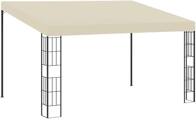 Partyzelt Wand-Pavillon 3x4 m Creme Stoff, Gartenpavillon Zelt Stabil Gartenzelt für Strand Hochzeit Camping
