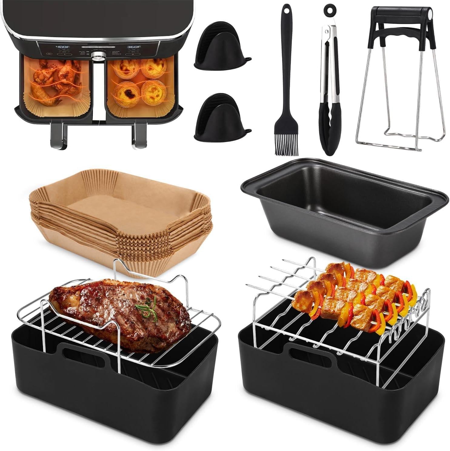Dripio 11-delige accessoire set voor heteluchtfriteuses met twee zones