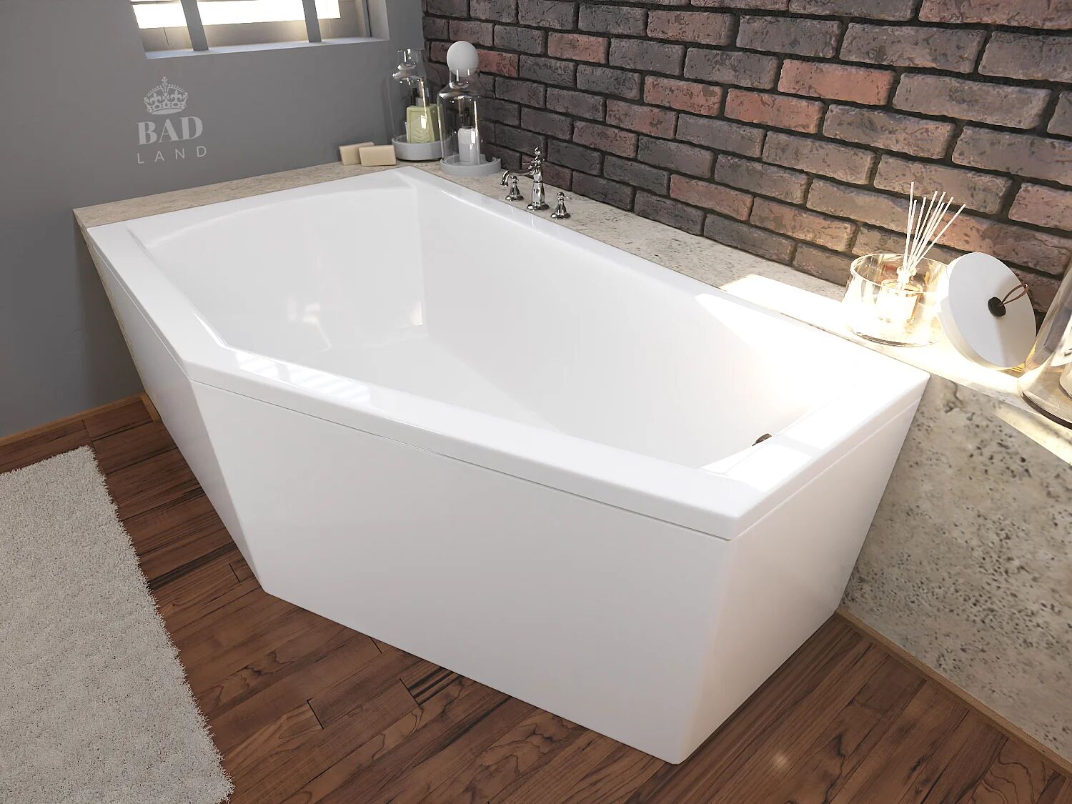 Hoekbad SELENA 160x90 links   Afvoer &amp; poten GRATIS!