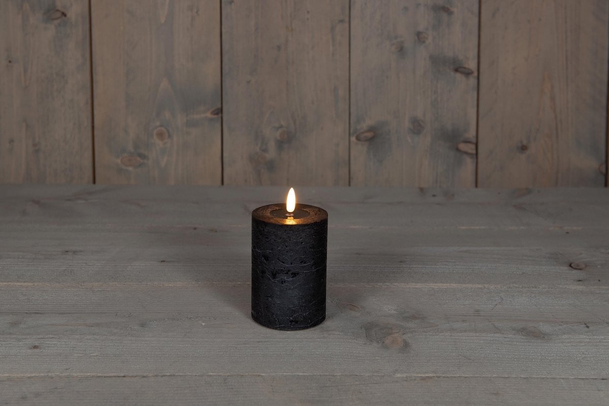 The Magic Flame LED Kaars - Zwart - Wax - 7,5 x 10 cm