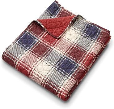 Greenland Home Fashions Nicholas Plaid Quilted Cotton Throw Blanket