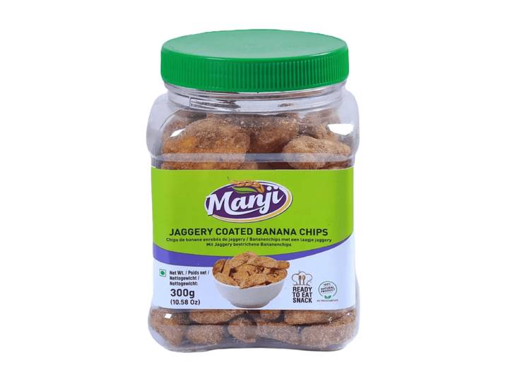 Manji Snacks Chips de Banane Enrobés de Jaggery 300 g