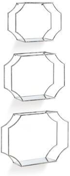 Porch & Petal Hudson Mirrored Wall Shelves, Set Of 3