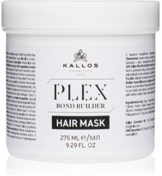 Kallos Plex Hair Mask máscara regeneradora para cabelos danificados e quimicamente tratados 275 ml. Plex Hair Mask
