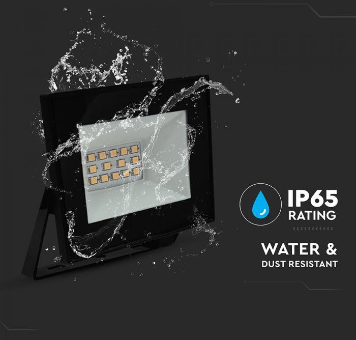 V-Tac Faro Led Slim 10w Smd 6500k Ip65 Nero Con Driver Integrato - Sku 23974