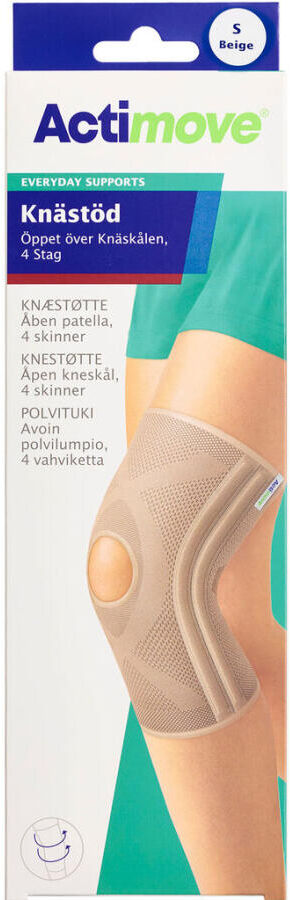 Actimove Knæstøtte, åben patella, 4 skinner Str S Medicinsk udstyr 1 stk