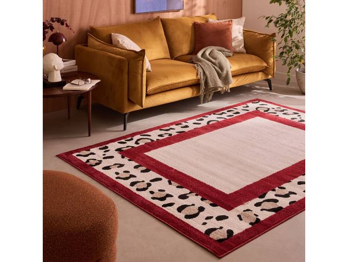 Tapis léopard rouge 80x150 cm