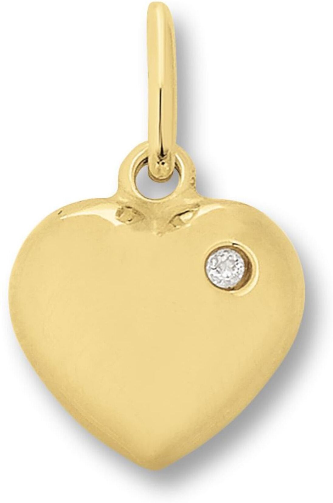 Kettenanhänger ONE ELEMENT "Zirkonia Herz Herz Anhänger aus 333 Gelbgold", gold, Schmuckanhänger, Damen, Gelbgold 333, Kettenanhänger