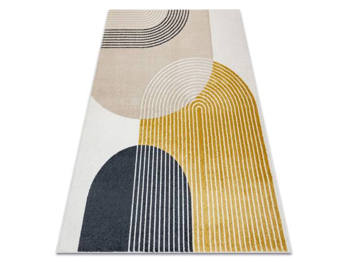 Tapis FUSION 0240 crème / jaune - Géométrique moderne abstrait - 180x270 cm
