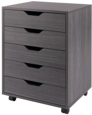 Winsome Wood Halifax 5-Drawer Mobile Cabinet Charcoal Finish