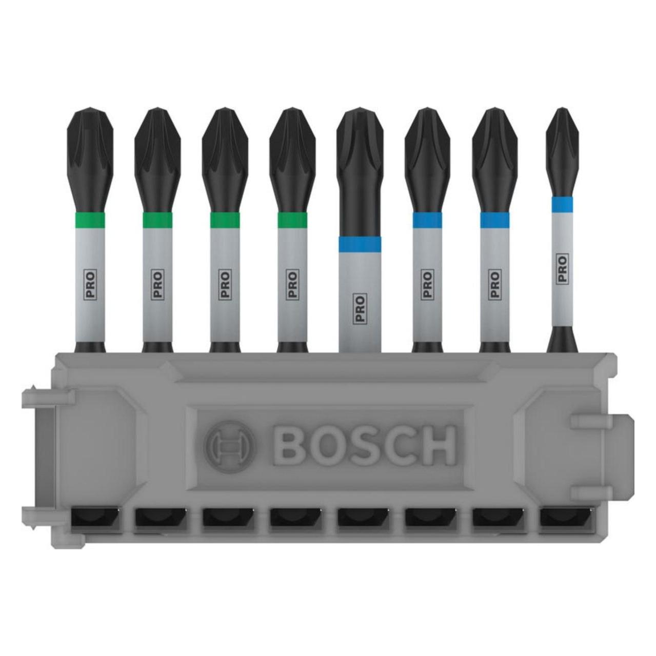 Bosch Professional Zubehör PRO Impact gemischtes Set, PH1, PH2(x2), PH3, PZ1, PZ2(x2), PZ3, 55 mm, 8-tlg. (2608522328)