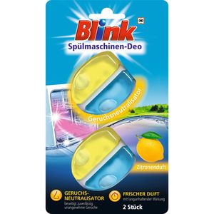 Blink Spülmaschinendeo Zitrone, 120 Spülgänge, Doppelkammer, geruchsneutralisierend, 2 Stück