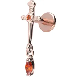 Titan Labret mit Innengewinde DOLCH + KRISTALLTROPFEN