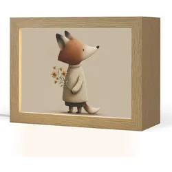 NACHTTISCHLAMPE Fuchs - Gelbe Blumen - Minimalistisch 20x15 cm