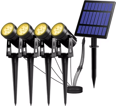 Inspire Curations Aluminum Solar Spotlight Outdoor IP65 Waterproof Solar Landscape Garden Tree Light warm White 4