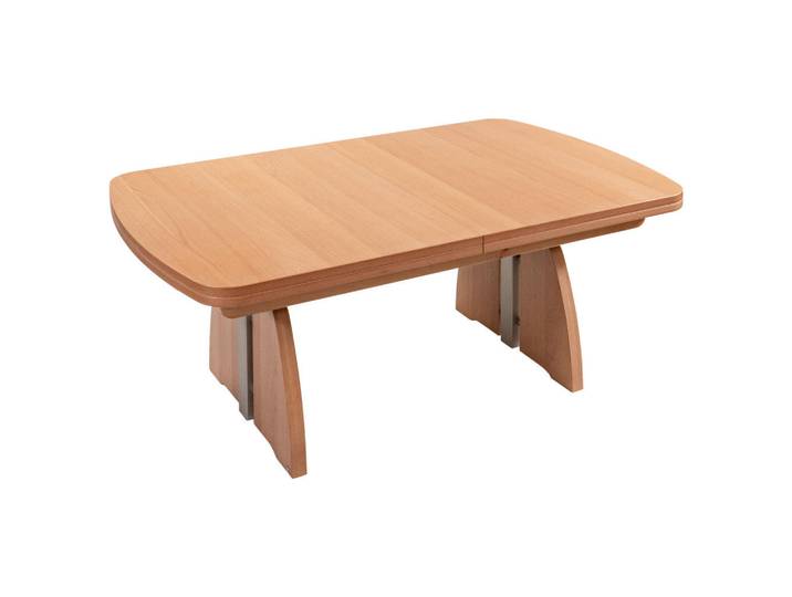 Couchtisch, Buche, Metall, furniert, rechteckig, Wange, 75x55-74x125-245 cm, ausziehbar, höhenverstellbar, Wohnzimmer, Wohnzimmertische, Couchtische, Couchtische Metall