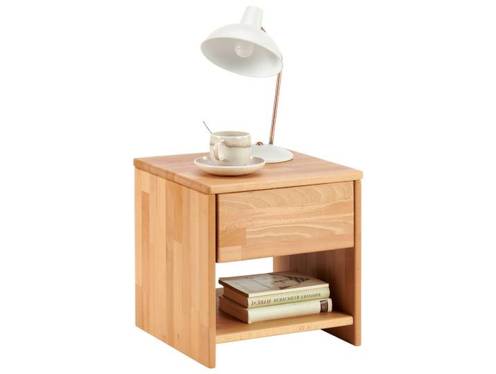 P & B Nachtschrank, Holz, Kernbuche, massiv, 1 Schublade(n) Schubladen, 40x40x40 cm, Holzmöbel, Holztische, Nachttische Holz
