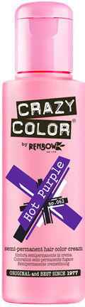 Crazy Color Semi-Permanent Hair Dye 100 ml 62 Hot Purple