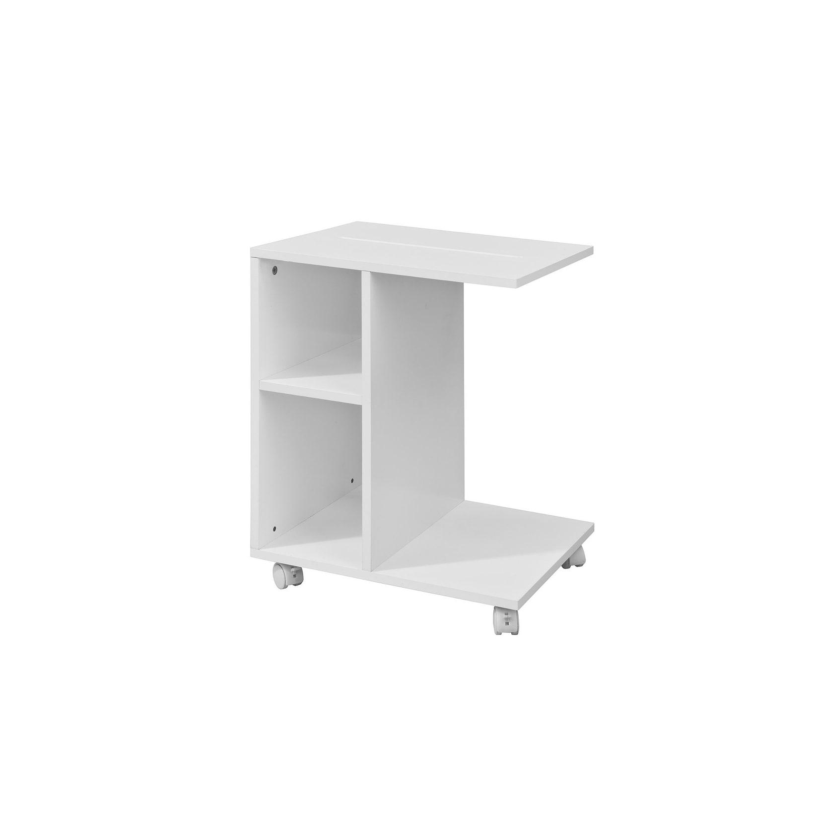 SoBuy Couchtisch mit 2 Fächern Weiß 45x35x58cm Modern