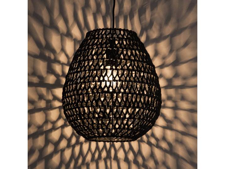 Suspension Griffin type A 215cm Noir/Noir Câble ABS, douille ABS, baldaquin aluminium, boîtier luminaire aluminium Ampoule électrique/LED/Smart