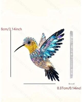 Uplift Picks Colorful Acrylic Hummingbird Window Ornament Kawaii Hanging Decor Pendant a 8 Cm