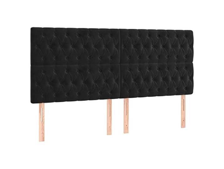 vidaXL LED Kopfteil Schwarz 180x7x118/128 cm Samt