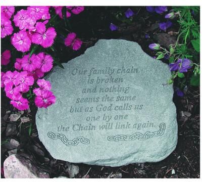 Our Family Chain Garden Memorial Accent Stone by Kay Berry in Grey