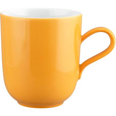 Becher SELTMANN WEIDEN "Liberty Pure Colors", orange (mango orange), B:12,2cm H:10cm Ø:8,6cm, Porzellan, Trinkgefäße, Becher, Kaffeebecher, Tasse