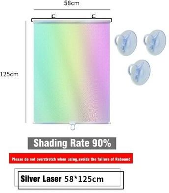 Uplift Essentials Universal Suction Cup Blackout Roller Blinds For Windows And Cars laser 22.8 X 49.2 In