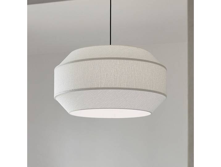 Cosiness Pendellampe, Ø 68 cm, weiß, Stoff - MARKET SET - Wohnzimmer - Design - Stoff / Textil - Einflammig