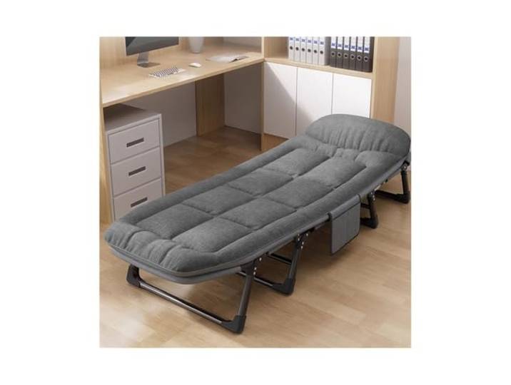 Xumh2024-3 Klappbett Klappbett for die Mittagspause, Einzel-Loungesessel fürs Büro, einfacher und tragbarer Krankenhausbegleiter(Klein)
