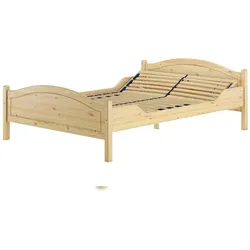 Erst-Holz Doppelbett 140x200 Kieferbett Massivholz Ehebett Französisches Bett V-60.30-14 Federholzrahmen inkl.