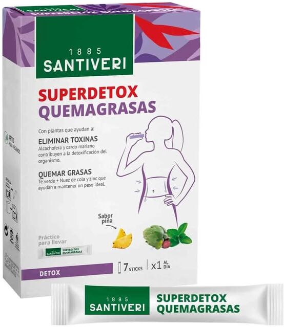 Santiveri Superdetox Queima-Gorduras 7 Saquetas 20 ml Abacaxi