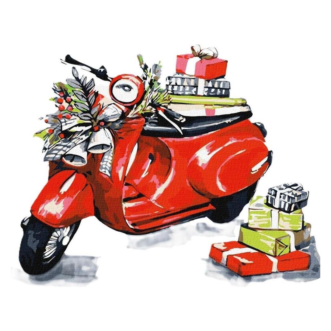 Ideyka Malen nach Zahlen - Weihnachtsmotorrad (56585575)