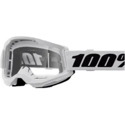 100%, Unisex, Sportbrille, STRATA 2 Goggle White - Clear Lens, Weiss