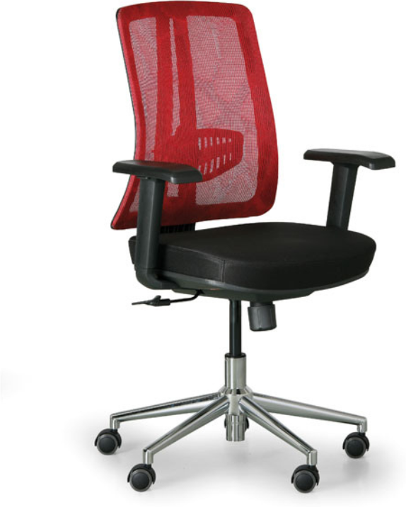 B2B Partner Bürostuhl HUMAN, Stahlkreuzgestell, schwarz/rot