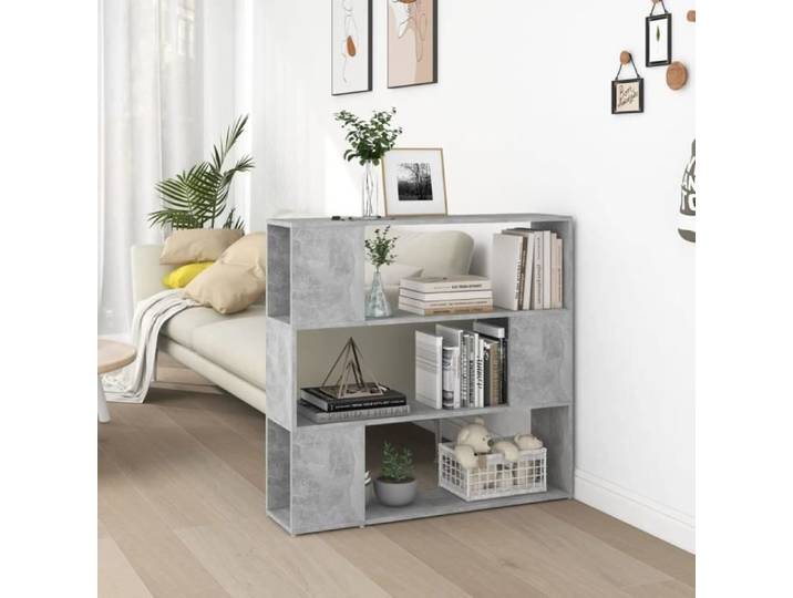 VidaXL Bibliothèque-Séparateur de pièce Gris béton 100x24x94 cm
