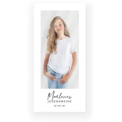 Einladungskarte Jugendweihe: Portrait in Hochglanz mit Foto in Weiß