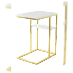 Lalee.Avenue Beistelltisch Darselle 200 Weiß / Gold