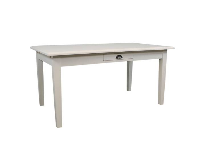 Esstisch mit Schublade altweiß lackiert - 160x90