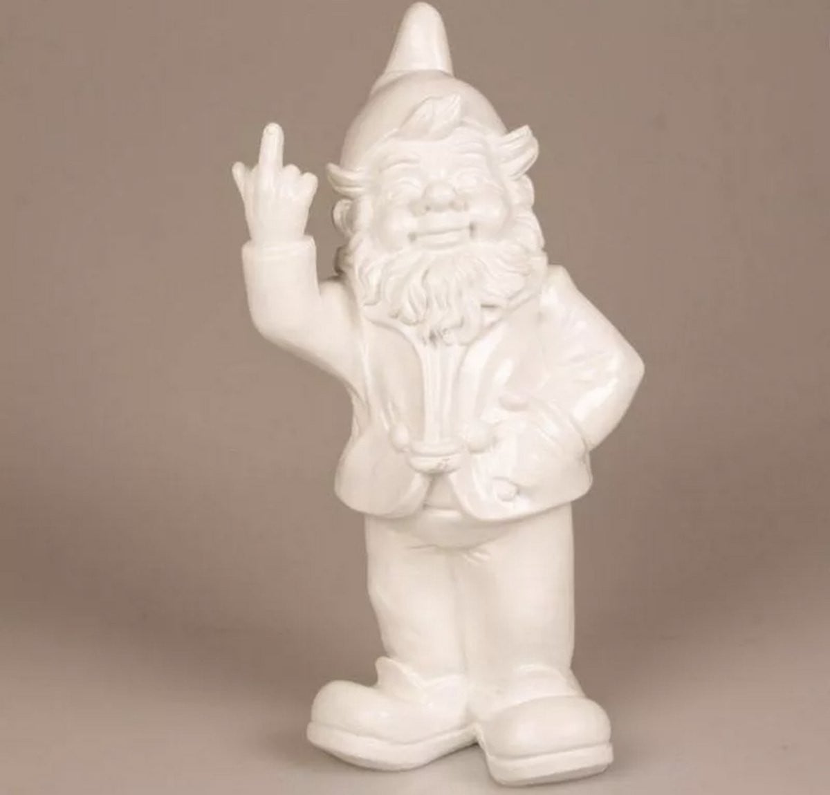 Stoobz F*ck you kabouter decoratief beeldje wit - Hoogte: 10 cm