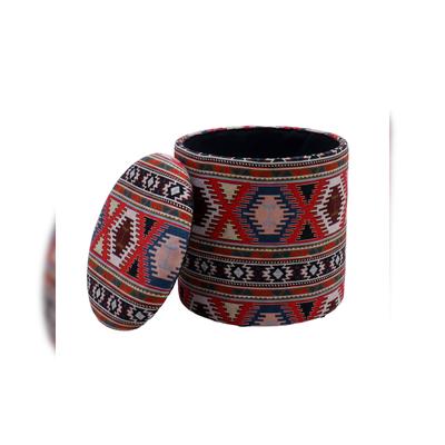 Sitzhocker RHONE Stoff mit Textilbezug Ø 40 x 45 cm Mehrfarbig | Kadima Design