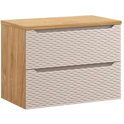 WASCHTISCHUNTERSCHRANK 80cm Elora Beige und Holz