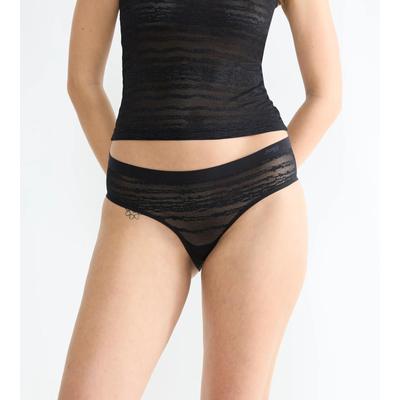 Hipster SLOGGI "FREE Evolve", Damen, Gr. 2, schwarz, Single Jersey, Obermaterial: 65% Polyester, 35% Elasthan, unifarben, körpernah, Unterhosen, super weich, dehnfähig, Spitze