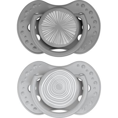 Difrax Fopspeen Dynamic Harmony L.Grey - D.Grey 18m+ 2 St Sauger