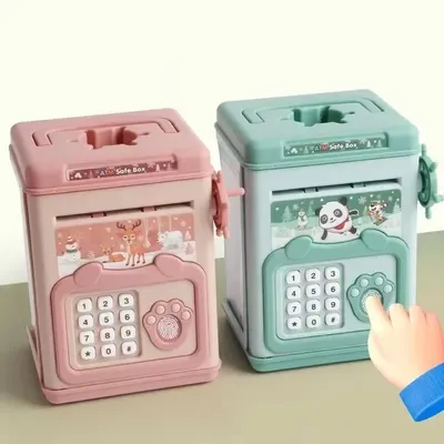 Smart Fingerprint Piggy Bank, Automatic Banking Children's Gift Box green
